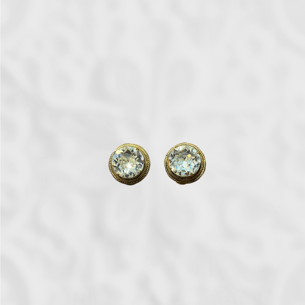 Vintage Freirich Gold Tone Crystal Earrings